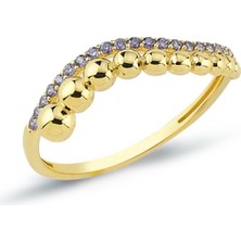 Oroline Kuyumculuk 14 Ayar Altın Sıra Toplu Kadın Yüzük