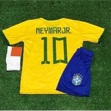 Alaturka Mix Efsane Brezilya 2023/24 Yeni Sezon Neymar Jr Çocuk Forması Şort Çorap 3'lü Set