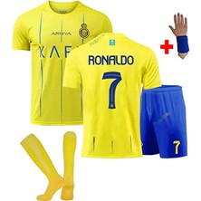 Alaturka Mix Al-Nassr 2026 Ronaldo Sarı Çocuk Forması Şort Çorap Bileklik Hediyeli
