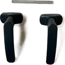 Katar Alüminyum Basmalı Yaylı Kapı Kolu Siyah Takım