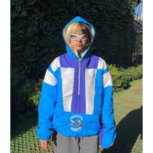 Indispensablely Yarım Fermuarlı Içi Astarlı Mont - Mavi