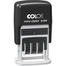 Colop S160 Mini Tarih Kaşe(Tr) Siyah Kasa Mavi Keçe Türkçe - 12X25MM