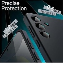 Ggm Aksesuar Galaxy S24 Plus ile Uyumlu Içi Kadife Kamera Korumalı Lansman Silikon Kılıf Ince Yapılı Tam Koruma Sağlayan Kamera Korumalı Kılıf (Siyah)