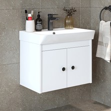 Roomart Ada Lavabolu Mat Suntalam Banyo Alt Dolabı 60 cm