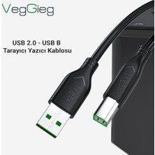 USB B Printer Tarayıcı Yazıcı Data Kablosu 5 Metre