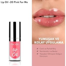 Note Lip Oil 20 Pink For Me Nemlendirici ve Parlatıcı Dudak Bakım Yağı, Pembe