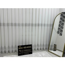 Nivemes Home Nivemeshome V-105 Marina Gümüş  1/2,5 Pileli  Bambu Tül Perde