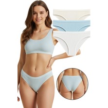 Sensu Kadın 3'lü Modal Fitilli Slip Külot Model-2