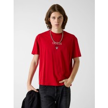 Guess Gj Kısa Kollu Büyük Beden Baker Logolu Erkek Kırmızı T-Shirt M6RI45K8HM0-G585