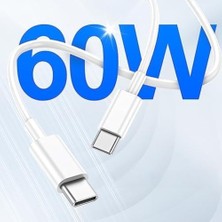 Type C-C, 60WATT Pd, Tpe Hızlı Şarj & Data Kablosu, 15/16 ve Için (100 Cm)