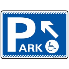 İsg Tabelam 35X50CM/FOSFORLU Kompozit/engelli Park Alanı Ileri Sol Ok