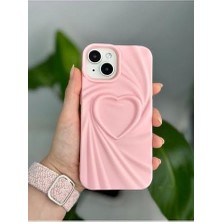 Go Aksesuar 13-14 - 15 ile Uyumlu 3D Mat Kalp Kabartma Desenli Darbe Önleyici Silikon Kılıf