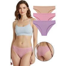 Sensu Kadın 3'lü Modal Fitilli Slip Külot Model-1