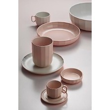 Porselen Bevel Tek Kişilik Kulpsuz Mug 450 cc Mat Pembe