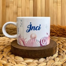 Loren Gift İnci Temalı Kişiye Özel İsimli Porselen Elit Kupa Fincan 200 ml