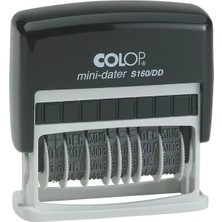 Colop S160/DD Çift Tarih Kaşe(Tr) Siyah Kasa Mavi Keçe - 4X49MM