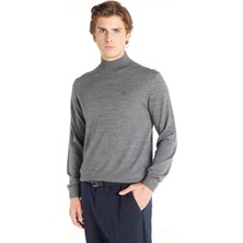 Ted Baker Yarım Balıkçı Yaka Standart Düz Koyu Gri Erkek Kazak TBMRKW1044