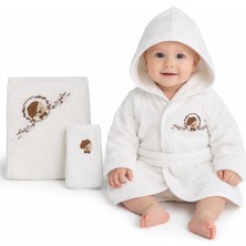Babyshez %100 Pamuk Bebek  Çocuk Bornoz Havlu Takımı Set 0-2 Yaş
