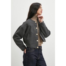 Never More Beli Lastikli Düğmeli Bomber Ceket Antirasit