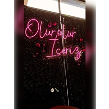 Olur Olur Içeriz Neon Tabela LED Işık Cafe Bar Aydınlatma 50 x 50