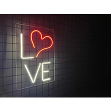 Neon LED Tabela Love Modeli Duvar Dekorasyon