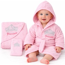 Babyshez Pamuk Yenidoğan Bebek Çocuk Bornoz Havlu Takımı Set