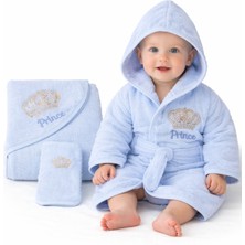 Babyshez Pamuk Yenidoğan Bebek Çocuk Bornoz Havlu Takımı Set