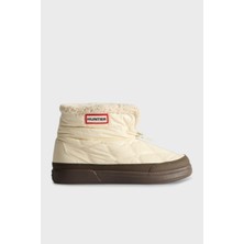 Hunter Apres Ski Termal Kadın Beyaz Kısa Kar Botu Kadın White/Crimson Kısa Kar Botu Hfrw0011252-Wc