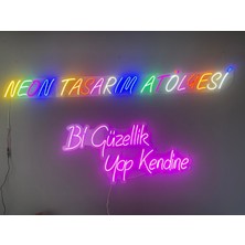 Neon LED Bi Güzellik Yap Kendine Yazılı Dekoratif Duvar Aydınlatması