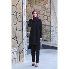 Gül Işlemeli Ikili Takım MC1434 Siyah