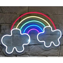 Gökkuşağı ve Bulut Neon LED Işık