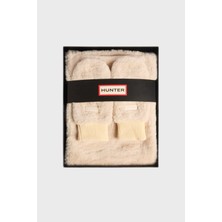 Hunter Glentanur Sherpa Unisex Taş Atkı & Eldiven Seti Unisex Bej Atkı & Eldiven Seti Hxru0027252-Gr