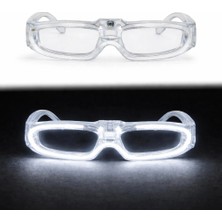 Soi Home Beyaz LED Işıklı Parti Gözlüğü 3 Modlu – Glow &amp; Gece Eğlence Gözlüğü