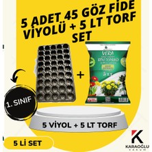 Karaoğlu Vakum Ambalaj 5 Adet Fide Viyolü+ 5 Litre Ithal Torf Seti (Seçim Yapınız)