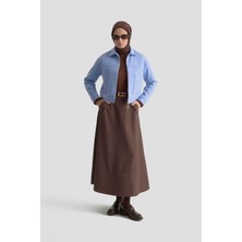 Armine Trend Boydan Fermuarlı Cep Detaylı Kısa Ceket Mavi 25KT517