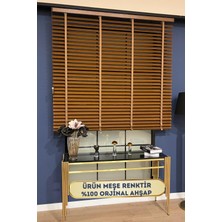 Volper Mekanik NJ-2404  Meşe Renk %100 Orjinal Gerçek Ahşap Jaluzi Perde 50 mm Zincirli Redüktörlü Kurdelalı