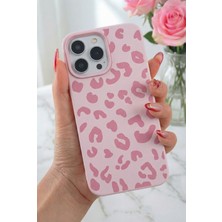 Fibaks iPhone 12 Pro Max Kılıf Pembe Leopar Desenli Ince Yumuşak Silikon