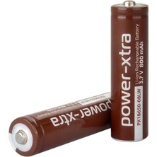 Power-Xtra PX18650-08LW - 3.7V 800 Mah Li-Ion Şarjlı Pil - Başlı - 0.5c