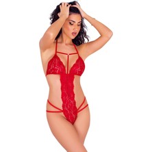 Sistina Kırmızı Dantelli Bodysuit - 917