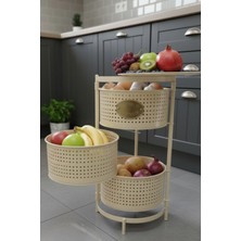 Orvila Metal  Sebzelik Tepsili Açılır Patates Soğan Meyvelik Sepeti Rafı