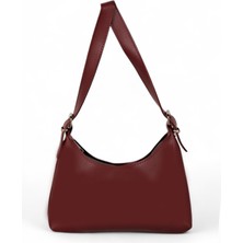 Tonny Black Kadın Bordo Suni Deri Baget El ve Omuz Çantası