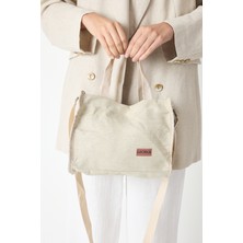 Tonny Black Kadın Krem Hasır Görünümlü Askılı Omuz Çantası