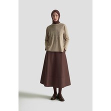 Armine Trend Taş Baskılı Triko Tunik Koyu Taş 25YTD4126