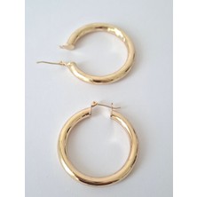 Loren Design Loren Desıgn Xuping Gold Renk Halka Küpe – Günlük ve Şık Tasarım