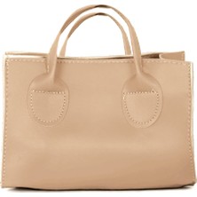 Tonny Black Kadın Krem Mini Boy Suni Deri Askılı El ve Omuz Çantası