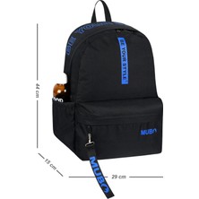 Tonny Black Unisex Siyah Sax Geniş Hacimli Günlük ve Okul Kullanımına Uygun Sırt Çantası