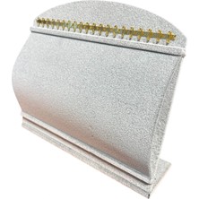 Megass Dekor Bombeli Süet Kumaş Gri Renk 20/24 cm Ayaklı Kancalı Bileklik Sergileme Standı