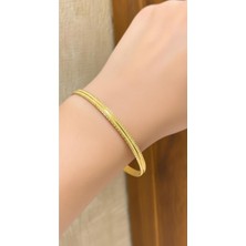 Kuyumcu Nurettin 18 gr (Gram) Dorika Desenli Çöp Bilezik Yatırımlık Işçiliksiz 22 Ayar Altın