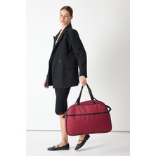 Tonny Black Unisex Bordo Önü Fermuarlı Seyehat ve Spor Çantası
