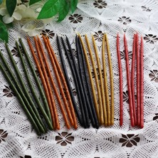 Frig Lavanta Tasarım Hediyelik Balmumu Ince Ritüel Mum 50 Adet 5 Renk - Dilek Tören Slim Mum 20 Cm.